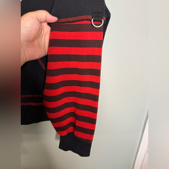 Emily the Strange I know I’m strange red and black hooded striped sweater - Picture 6 of 8